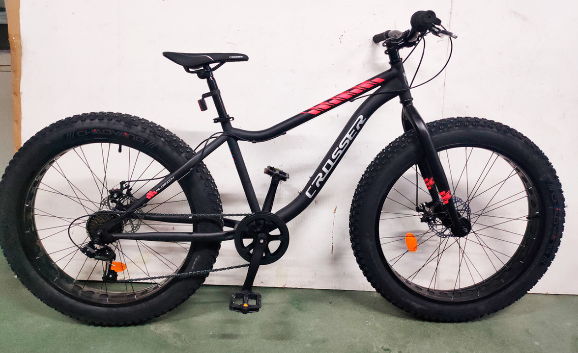 Фотография Велосипед Crosser Fat Bike ST 26" (2021) размер S, Черно-красный